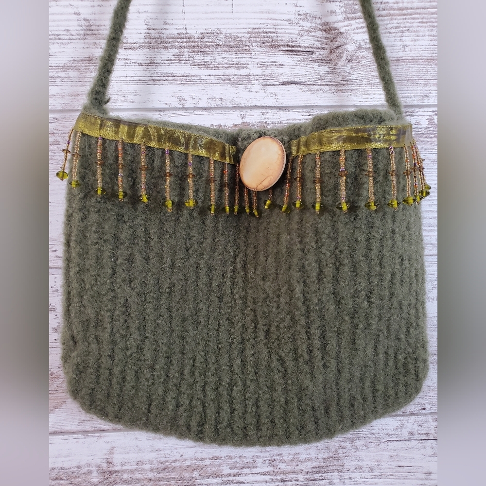 OOAK Wool Felted Crossbody Bag - Picture 2 of 13